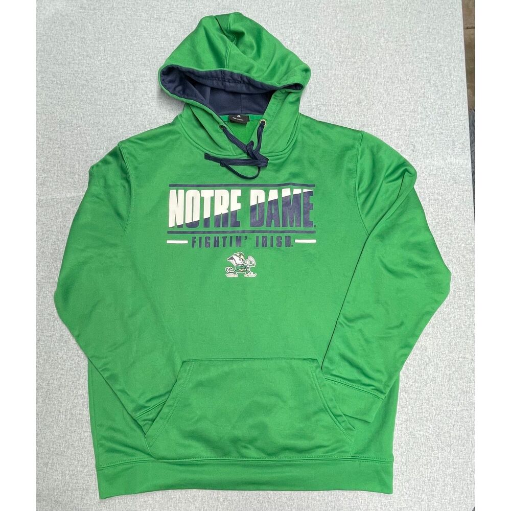 Notre Dame Fighting Irish Hoodie Sweatshirt Green Mens XL Pullover NCAA